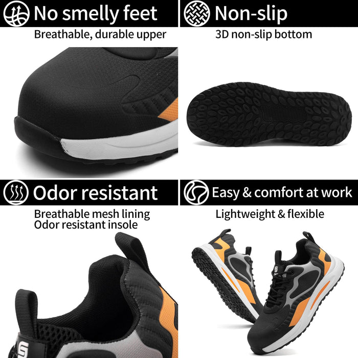 Composite Defender Orange Safety Shoes