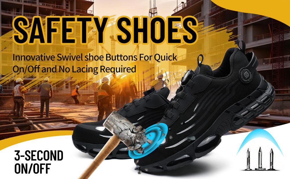 S804 Black Steel Toe Safety Shoes for Men & Women