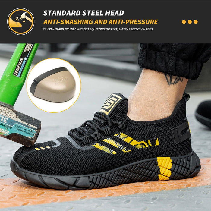 SLIMTA Model 2092 yellow industrial safety shoes with steel toe protection