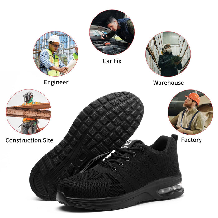 Sole view of SLIMTA 333 safety shoes showcasing anti-slip and puncture-resistant outsole