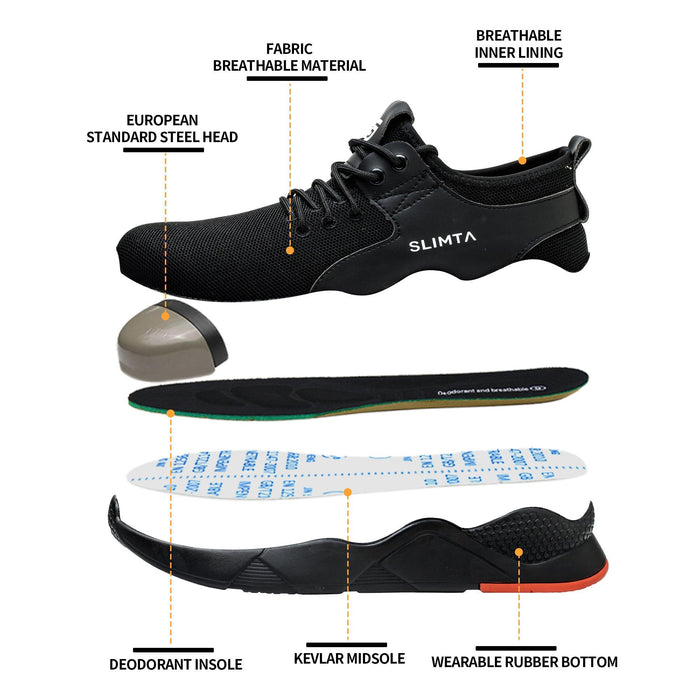 Protective SLIMTA 666 lightweight safety shoes with breathable material and durable design, available in Fujairah, UAE.